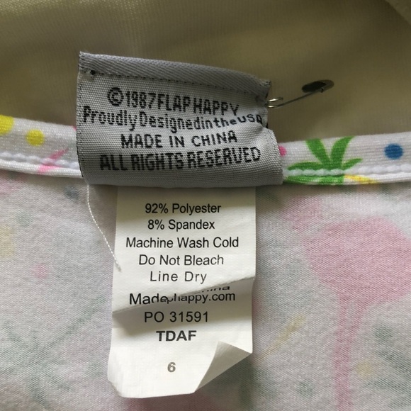 - Flap Happy Kids Dress - Pink and Green Flamingo Print - Picture 6 of 6